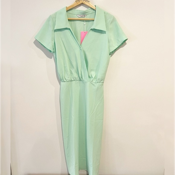 NWT Amanda Uprichard Mint Green Midi Dress - Picture 1 of 9
